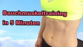 Bauchmuskeltraining für zuhause  In 5 Minuten fit werden [upl. by Inalel]