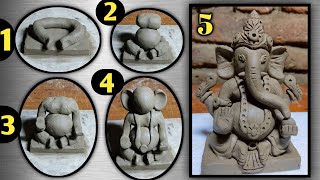 Ecofriendly Ganesh making process  ganesh murti making by using shadu mati  Ganpati murti [upl. by Hgiellek124]