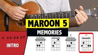 Maroon 5  Memories  Easy Guitar Tutorial CHORDS [upl. by Ettenrahs]