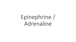 Epinephrine  Adrenaline  Pharmacology [upl. by Puduns]