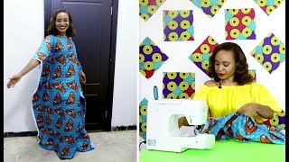 How to Sew the Perfect Kaftan Dress in minutes DETAILED STEPS [upl. by Kieryt]