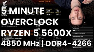 5 Minute Overclock Ryzen 5 5600X to 4850 MHz [upl. by Pazia577]