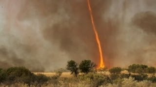 Tornado Engulfed by Fire Caught on Tape  Good Morning America  ABC News [upl. by Pollyanna536]