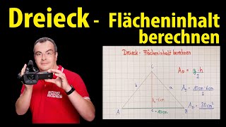 Dreieck  Flächeninhalt berechnen  Lehrerschmidt [upl. by Mode]