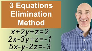 Solving Systems of 3 Equations Elimination [upl. by Bettzel]