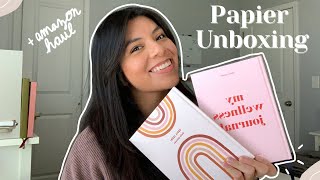 STATIONERY HAUL │unboxing Papier wellness journal  daily planner [upl. by Aynna]