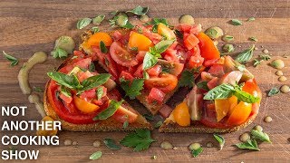 how to make FRESH TOMATO BRUSCHETTA [upl. by Naes953]