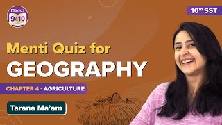 Agriculture Class 10 SST Geography Full Chapter Menti Quiz Important Questions  Class 10 Boards [upl. by Anelem657]