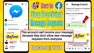 How To Stop Receiving Message Request On Facebook Messenger 2021  Turn Off Message Request [upl. by Irual]