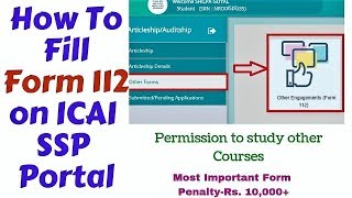 How to fill Form 112 on SSP Portal ICAI [upl. by Emmalynne]