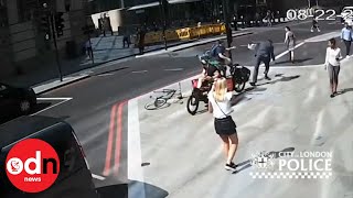 London Cyclist HEADBUTTS Pedestrian in Road Rage Incident [upl. by Baerl825]