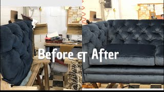 DIYHOW TO CUT DOWN A CHESTERFIELD SOFA [upl. by Heck342]