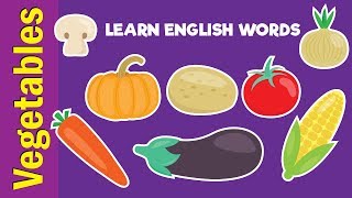 Learn Vegetable Names  Video Flash Cards  Kindergarten Preschool ESL for Kids  Fun Kids English [upl. by Ynolem]