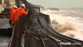 Dawlish as sea wall collapses [upl. by Xer]