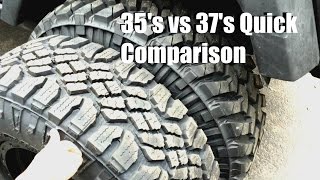 35s vs 37s Comparison Jeep Wrangler [upl. by Laersi]