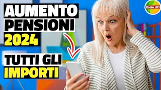 Aumento PENSIONI 2024  tabella Rivalutazione 54 GENNAIO perequazione  ADEGUAMENTO INFLAZIONE [upl. by Gerta]