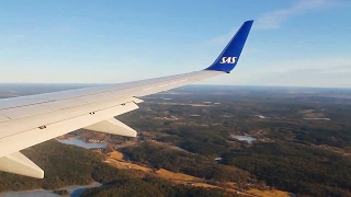 SAS Scandinavian Airlines SK2169 737700 StockholmGothenburg Safety Takeoff amp Crosswind Landing [upl. by Perry]