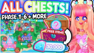 GET 30K DIAMONDS IN 30 MINS FROM 40 CHESTS ALL CHEST LOCATIONS IN ROBLOX ROYALE HIGH Campus 3 [upl. by Ellita]