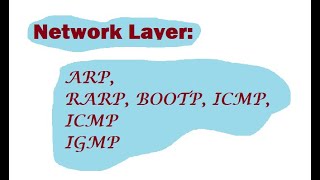 Network Layer Part 3 ARP RARP BOOTP DHCP ICMP IGMP [upl. by Rosamund]