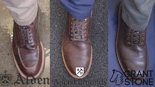 Alden vs Allen Edmonds vs Grant Stone The 3Boot Battle [upl. by Oiliduab174]