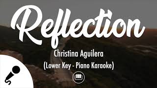 Reflection 2020  Christina Aguilera Lower Key  Piano Karaoke [upl. by Ahcsat]