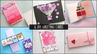 6 Easy Greetings Cards Ideas  Handmade Greeting Cards [upl. by Gretel]