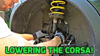 Corsa C  Installing Lowering Springs How To [upl. by Ennagrom]