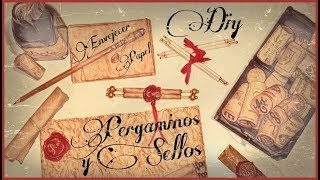 Diy PERGAMINOS y SELLOS  Como Envejecer Papel [upl. by Snell]