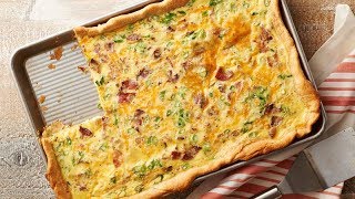 BaconCheddar Slab Quiche  Pillsbury Recipe [upl. by Burford]