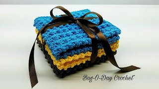 Easy Crochet Washcloth Gift Set tutorial [upl. by Janean421]