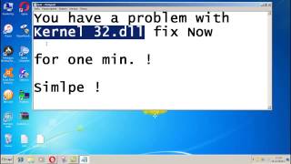 Simple Fix KERNEL32dll error Windows 7881 and 10 [upl. by Kaenel]