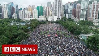 Aerial footage shows extent of Hong Kong protest  BBC News [upl. by Delphine]