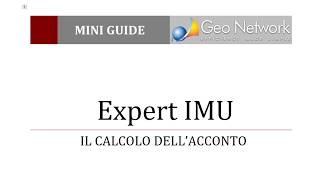 Expert IMU  Il calcolo dellacconto [upl. by Ilime]