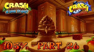 Crash Bandicoot 3  N Sane Trilogy  105 Walkthrough Part 26 Sphynxinator Both Gems [upl. by Anole]