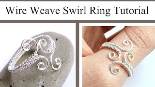 Wire Weaving Jewelry Tutorial  Adjustable Swirl Ring  Wire Wrapped [upl. by Naffets799]