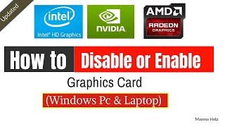 How to Disable or Enable Onboard Graphics Card in PcLaptop Step by Step [upl. by Georgena657]