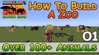 Zoo In Minecraft  Over 100 Animals  How To Build  E1  Z One N Only [upl. by Akinirt]