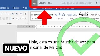 CONVERTIR VOZ A TEXTO EN WORD  Comando DICTADO sin escribir sin usar teclado 2019 2016 2013 [upl. by Aileek692]