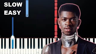 Lil Nas X  Industry Baby SLOW EASY PIANO TUTORIAL [upl. by Sakiv13]