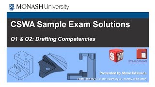 SolidWorks CSWA Practice Exam Solutions Part 2 Q1 2 amp 3 Drafting Competencies [upl. by Mahgirb]