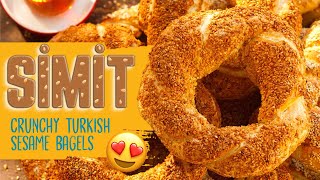 SİMİT RECIPE 🤩 How to Make Simit at Home  1 Turkish Street Food [upl. by Elik]