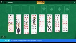 Windows 10 Anniversary FreeCell\Expert  Play the 8♦ to the Foundation in no more than 50 moves [upl. by Littlejohn]