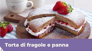 TORTA DI FRAGOLE E PANNA Ricetta facile [upl. by Niran]