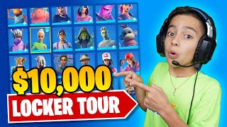 FERRANS 10000 FORTNITE LOCKER TOUR RARE SKINS  Royalty Gaming [upl. by Leuqar934]