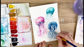 Easy Watercolour Jellyfish [upl. by Nuavahs]