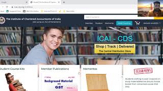 How to order ICAI Study material after Registration  ICAI CDS  ICAI BOOKS [upl. by Aissak]