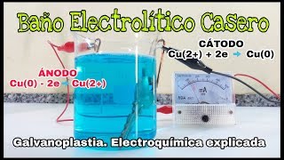 BAÑO ELECTROLÍTICO CASERO  GALVANOPLASTIA  ELECTROQUÍMICA EXPLICADA [upl. by Ketti929]