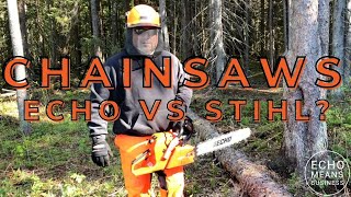 ECHO CS620P Review Comparing ECHO amp STIHL Chainsaws [upl. by Eiryt]