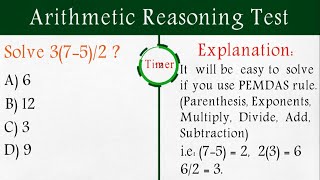 Arithmetic Reasoning Test Solved amp Explained [upl. by Akimat]