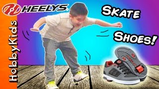 Heelys SKATE Shoes Review with HobbyKids [upl. by Hamal]